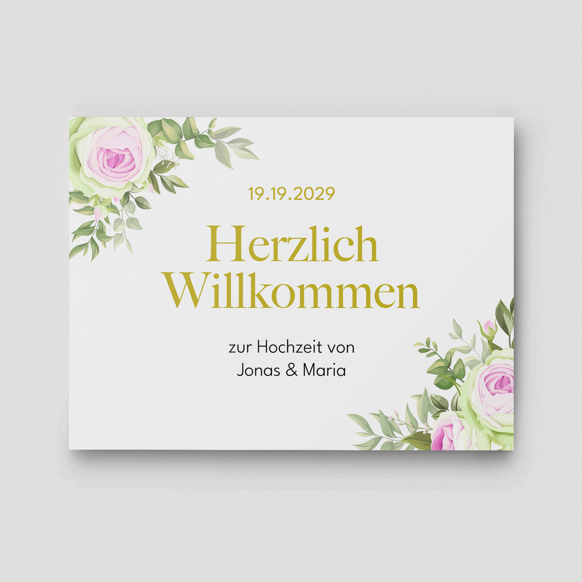 Acrylschild Hochzeit in Weiß Querformat