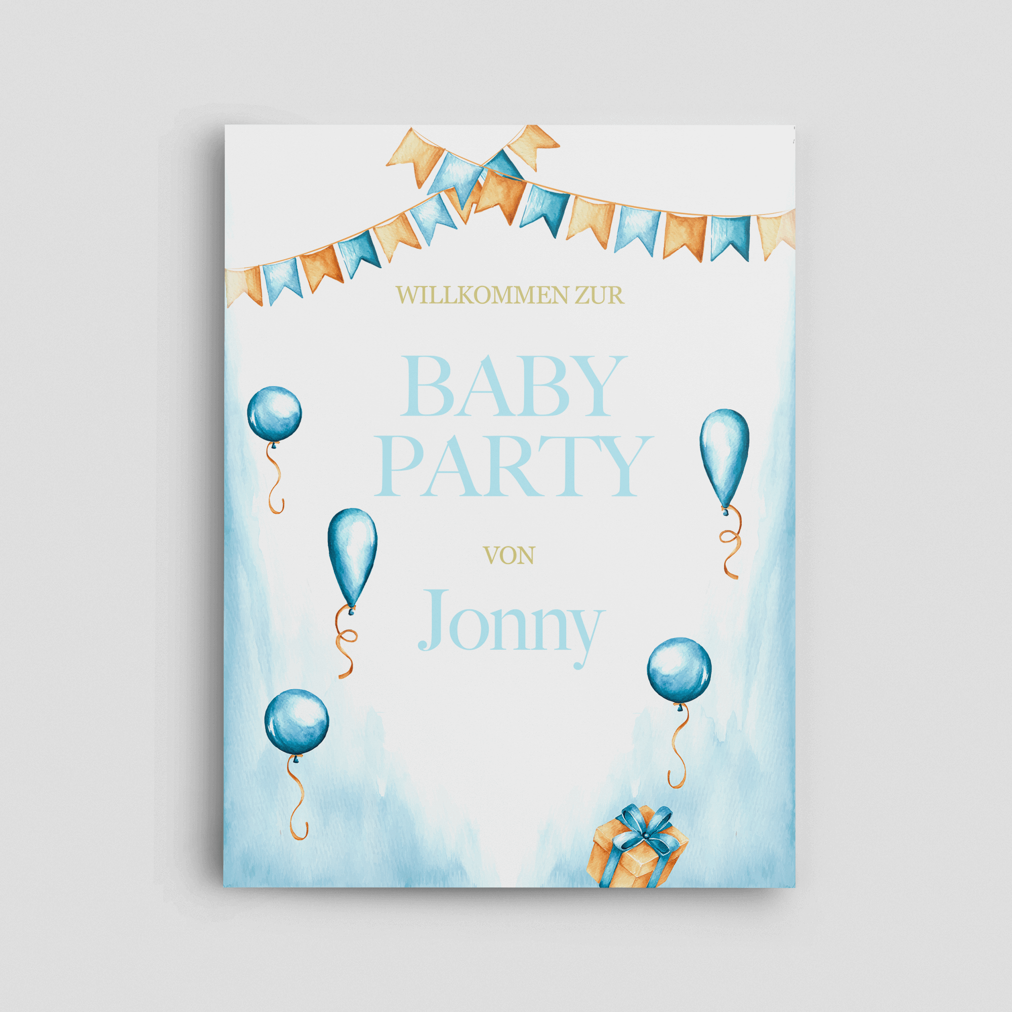 Schild Baby-Party Genderparty Blau