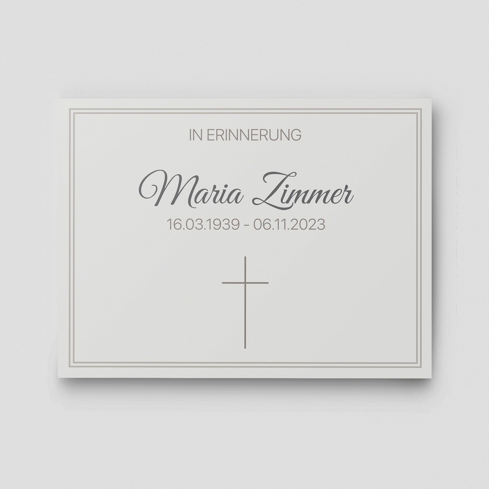 Stiller Abschied Trauerschild Querformat