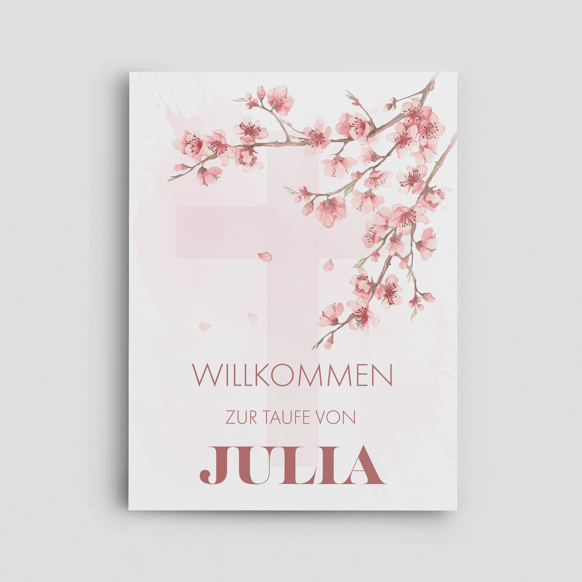 Blütenkind Taufeschild Hochformat