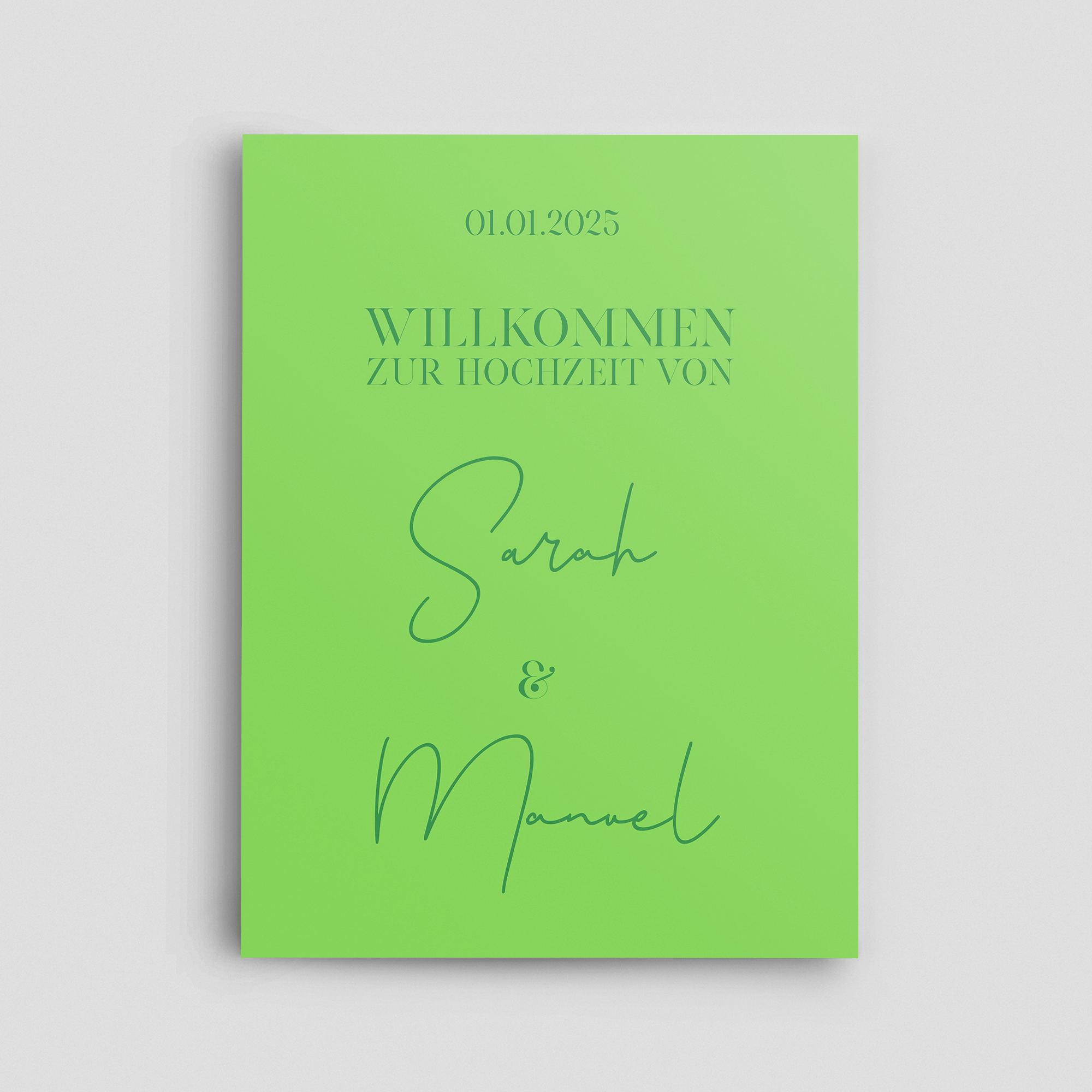 Liebesglanz Hochzeitsschild Hochformat