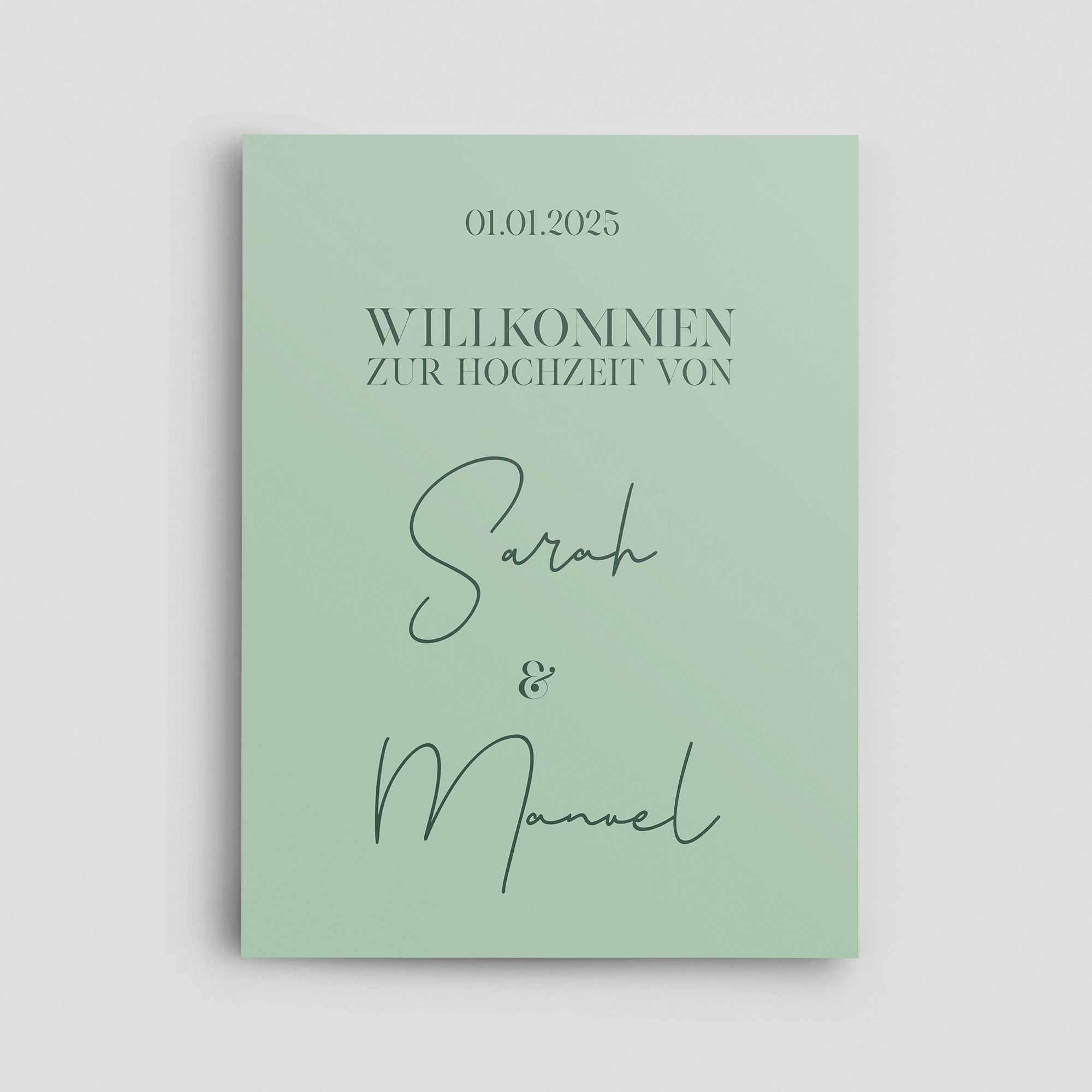 Liebesglanz Hochzeitsschild Hochformat