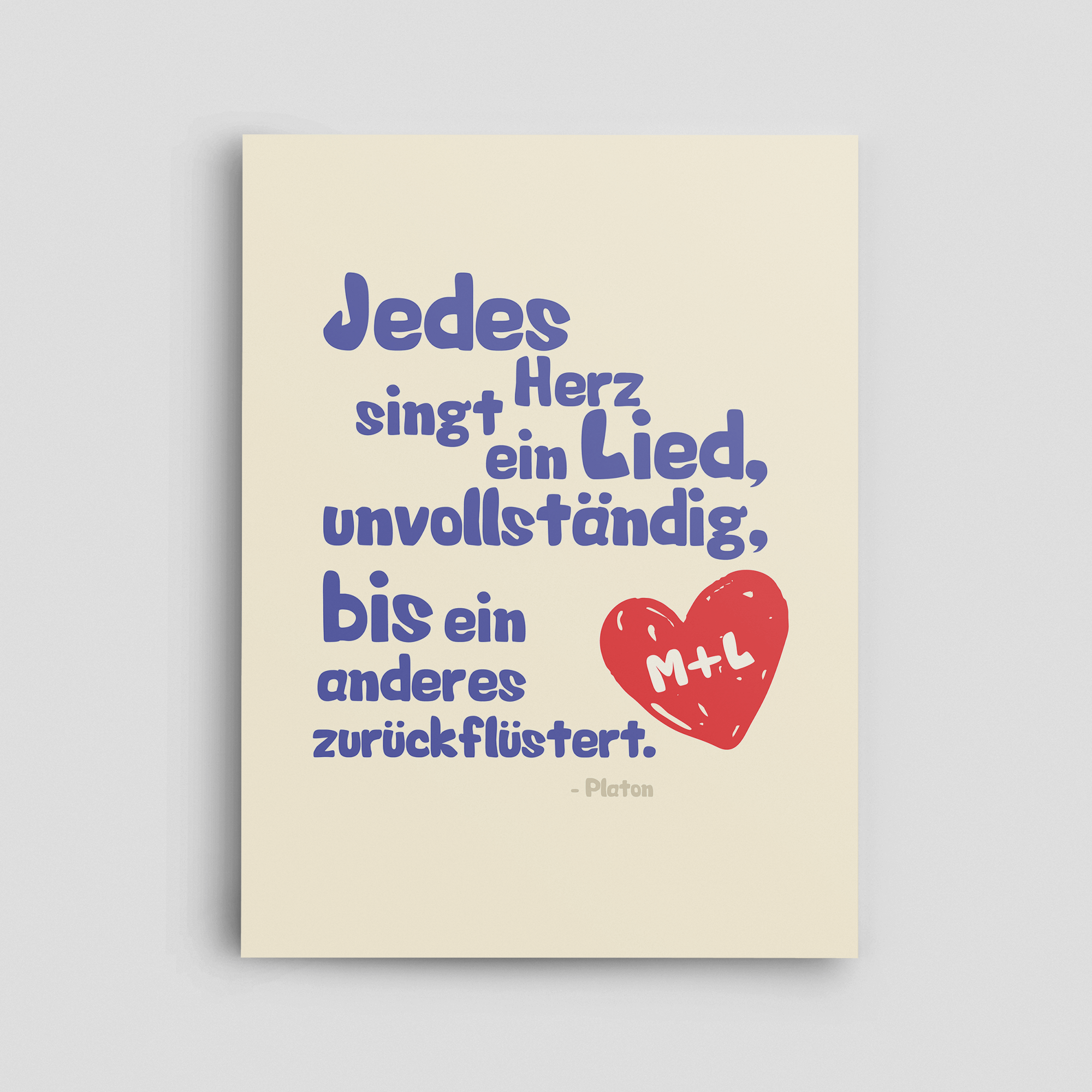 Platon Lied Valentinstag Schild Hochformat