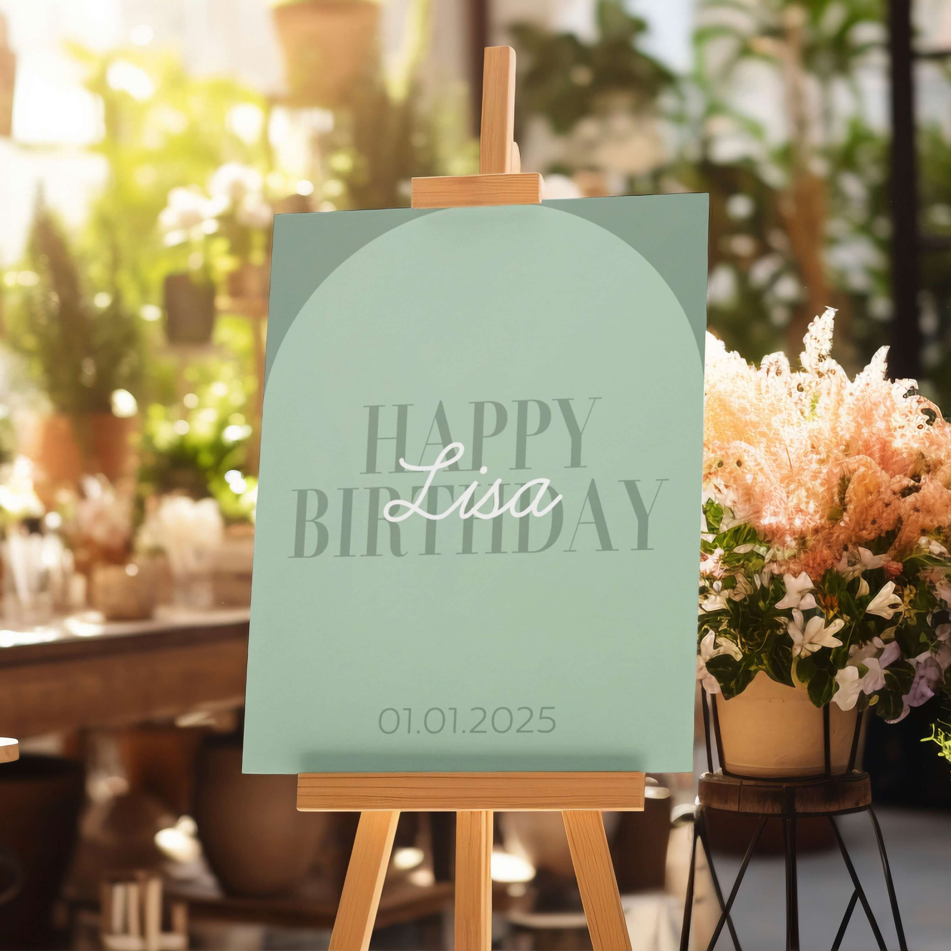 Mockup Bogendesign Geburtstag  grün 
