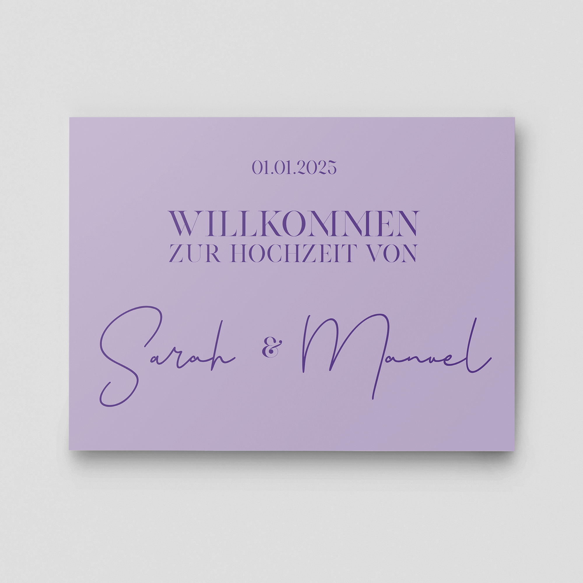 Acrylschild Hochzeit in Lila