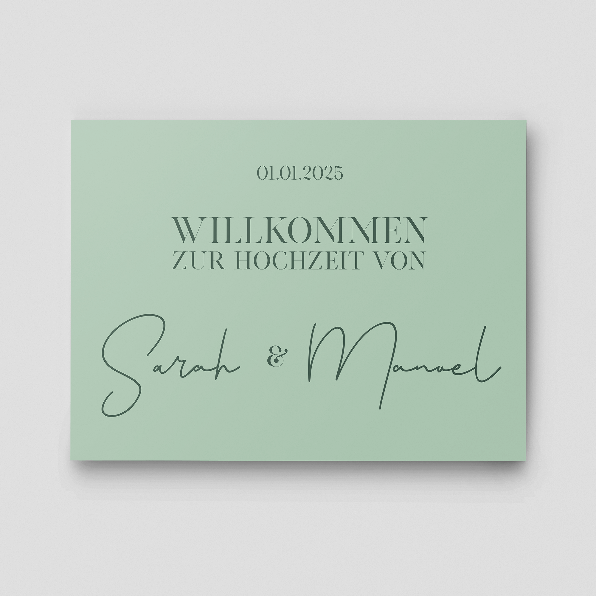 Acrylschild Hochzeit in MINT 