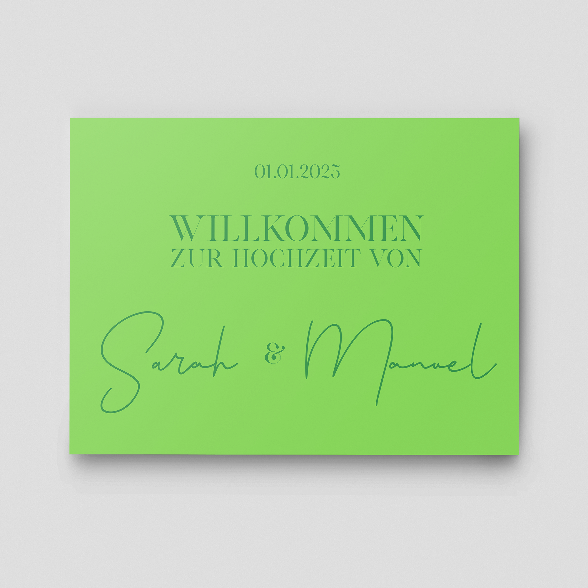 Acrylschild Hochzeit in Limette