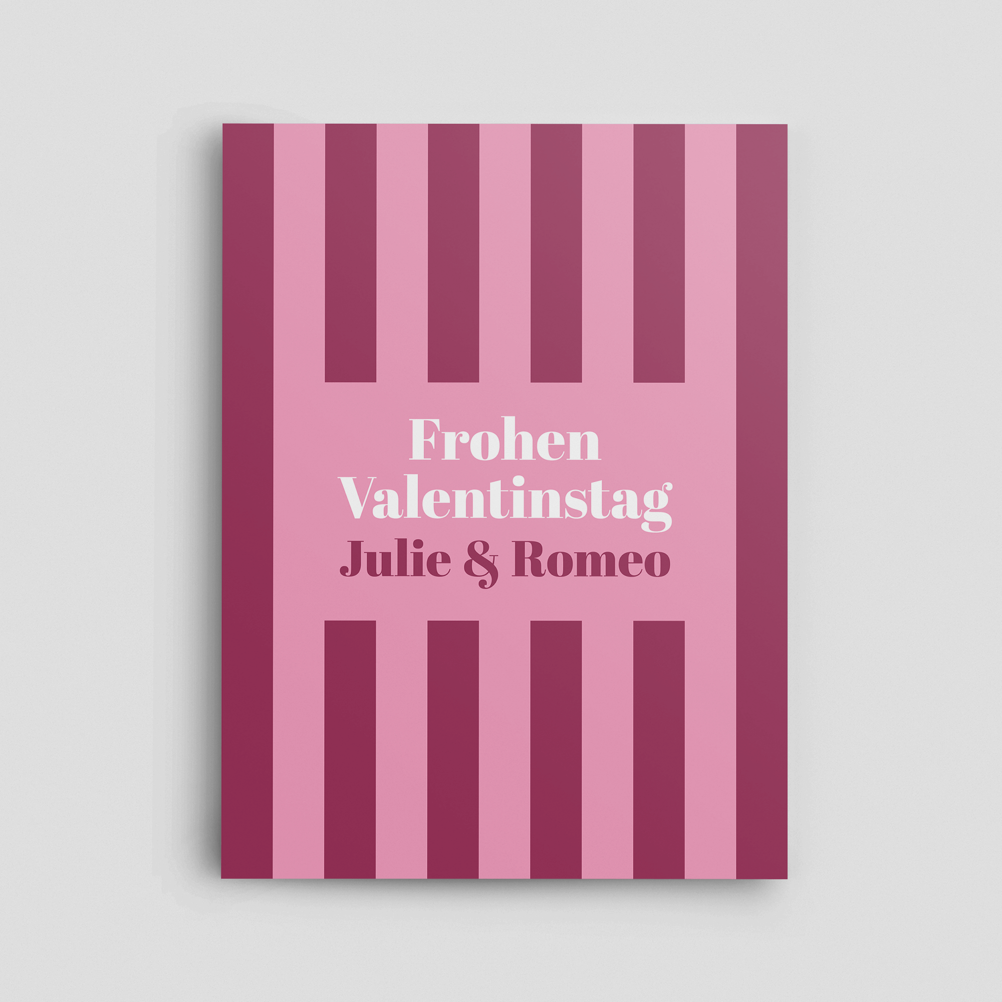 Valentinstag Vinyl Schild gestreift Pink-wRot 