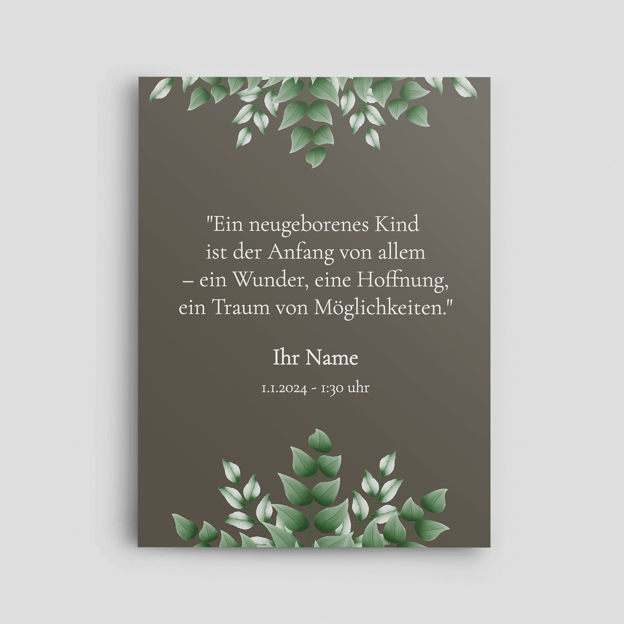 Kleines Wunder Willkommensschild Hochormat