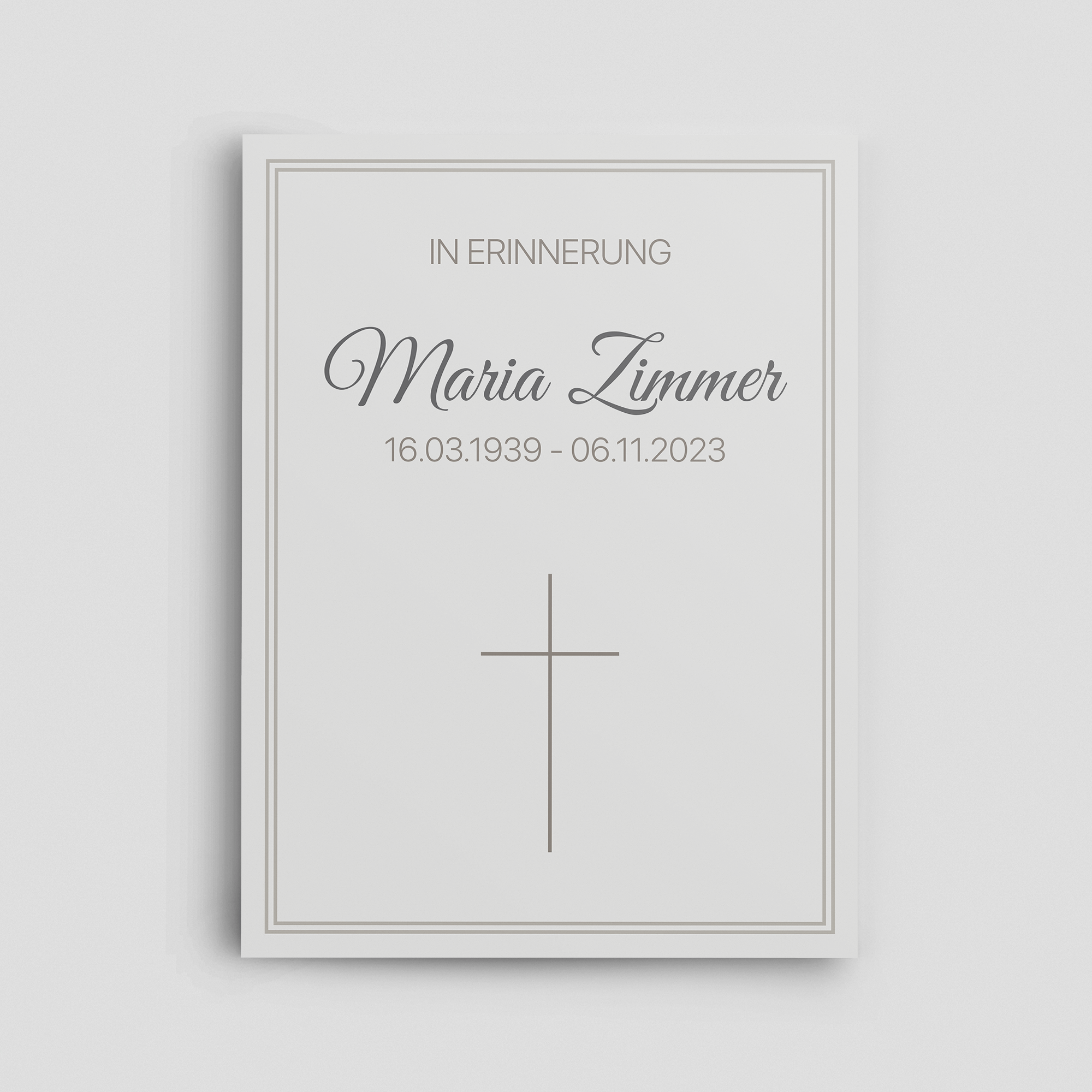 Stiller Abschied Trauerschild Hochformat